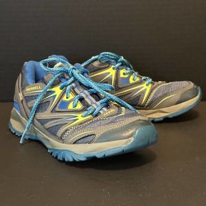 Merrell Capra Bolt Low Lace WP Hiking Shoes Grey Blue Boys SZ 3M